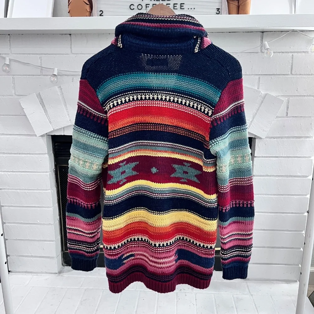 $898 Polo Ralph Lauren Small Hand Knit Beacon Cardigan Southwestern Serape Ranch - Picture 6 of 10